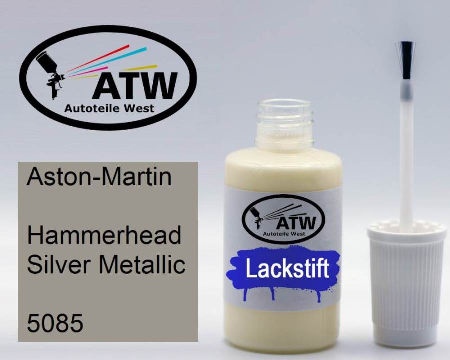 Aston-Martin, Hammerhead Silver Metallic, 5085: 20ml Lackstift, von ATW Autoteile West.